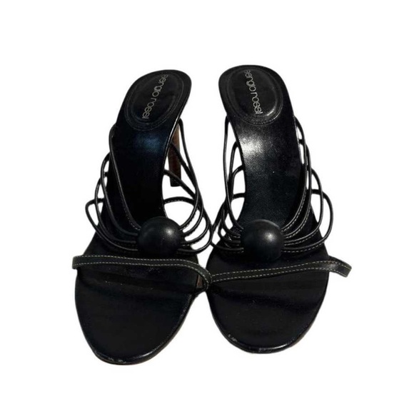 Sergio Rossi Black Leather Heels - size 37 - Picture 1 of 5